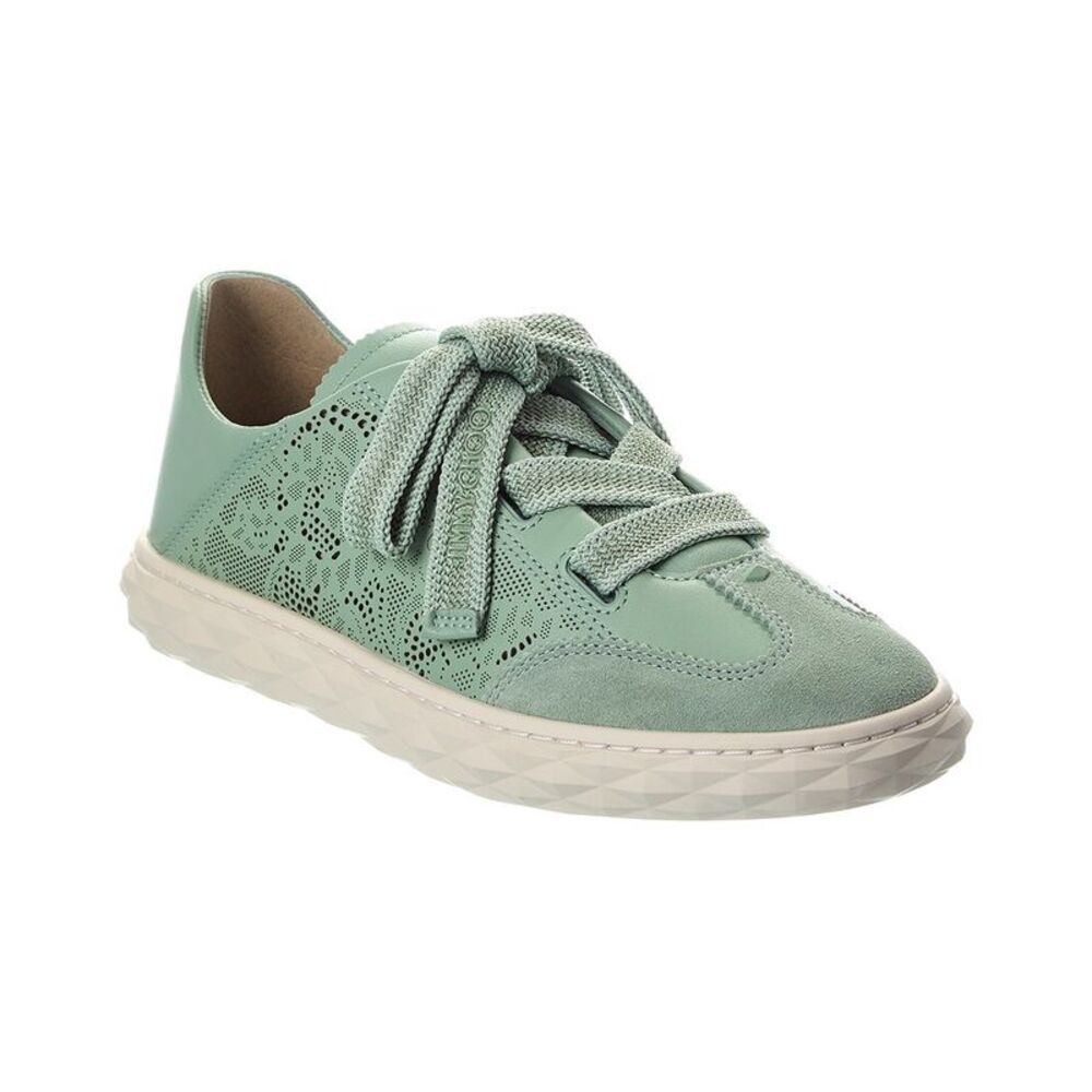Jimmy Choo Diamond Light Flex/F Leather Sneaker, Green